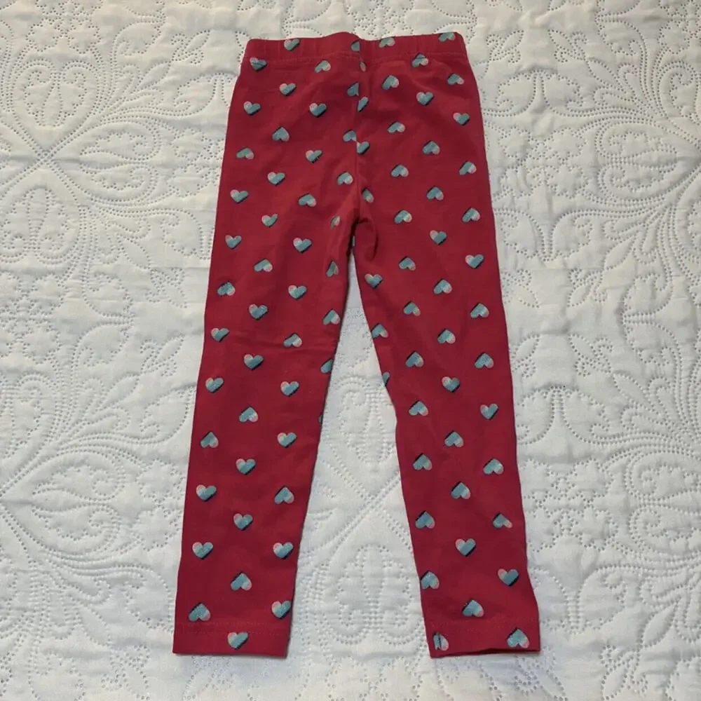 Carter's Glitter Heart Print Leggings Size 2T